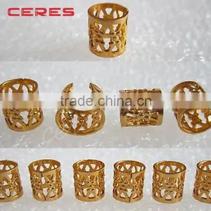 Dread Lock Dreadlocks Braiding Beads Golden Metal Cuffs Hair Accessories Decoration Filigree Tube Silver Golden Colorful Quality Choice thumbnail-3