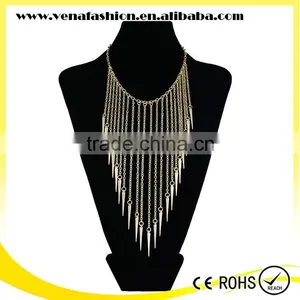 Gold Silver Bullet Tassel Women Accessories Necklace thumbnail-1