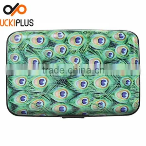 Luckiplus Inventory Peacock Pattern Aluminum Wallets Identity Theft Blocker thumbnail-1