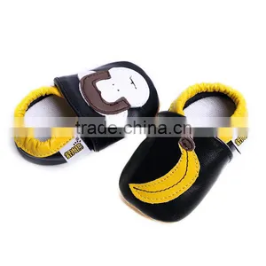 Wholesale Boutique Formal Leather Lovely Monky Newborn Baby Hard Sole Walking Shoes thumbnail-2