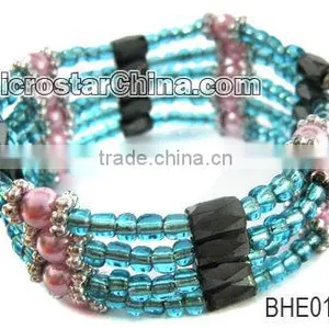 Cute Seed Beads With Hematite Beads Elastic Bangle thumbnail-1