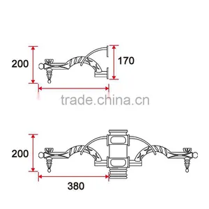 D033 Outdoor Post Light Cast Aluminum Lamp Arm thumbnail-2