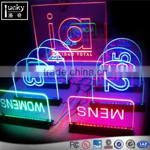 Custom Acrylic Led Table Number Sign,remote Control Led Edge Lit Sign ,nameplate Sign With 7 Colors thumbnail-1