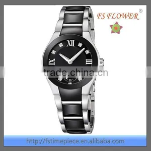 High Grade Fashion Womens Steel Between Ceramic Diamond Dial Watch thumbnail-2