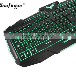OEM USB Wired Raised Keyboard With Green Blue Backlit for Gaming thumbnail-5