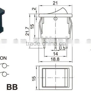 3pin Mini Rocker Switch,TOP Quality Copper Pins Rocker Switches,round Type Rocker Switch thumbnail-2