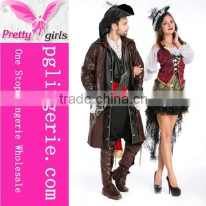 Couple Halloween Costume Black Sexy Priate Costume Ship Captain Costume thumbnail-1