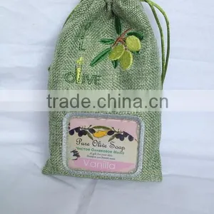 Gift Soap Jute Bags With PVC Window and Customized Design Emboridery thumbnail-2