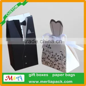Love Heart Party Wedding Favor Candy Gift Box Bride Dress & Tuxedo Decor Box thumbnail-2