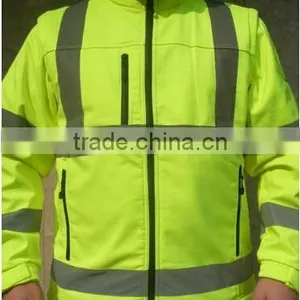 Hi Vis Safety Yellow Orange Winter Reflective Running Mens Jacket thumbnail-1