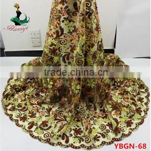 Fashion Style Wonderful Design Wax With Tulle Lace Beaded Wax Lace Fabric With Stones thumbnail-1