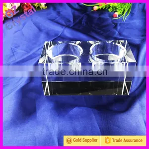 K9 Material Cubic Crystal Glass Candelabra For Table Center thumbnail-3