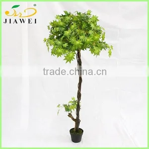 Indoor Artificial Decoration Green Maple Trees Wood Trunk thumbnail-1