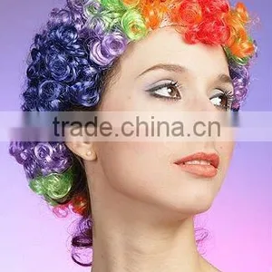 Synthetic Football Fans Wig , Party Wig, Cheap Synthetic Wigs thumbnail-2