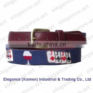 Needlepoint Custom Design Joker Belts Made of the Cowhide Leather thumbnail-1