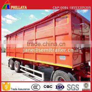 Full Type Drawbar Farm Agricultural Grain Tipper Rear Dump Trailer With Hydraulic Open Door thumbnail-4