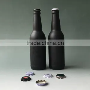 Haonai 330ml Matt Black Beer Bottle,painted Glass Beer Bottle. thumbnail-2