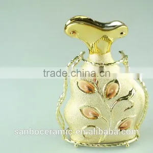 High Quanlity Electroplated Gold Ceramic Vase for Wholesale With Iron Stand thumbnail-1