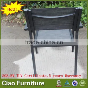Outdoor Fabric Resturant Chair Patio Dining Arm Chair Stackable Chair thumbnail-5