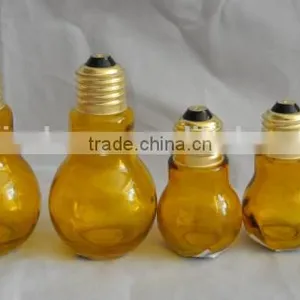 Wholesale Mini Bulb Light Shape Glass Cooking Oil Bottle With Hole Lid thumbnail-1