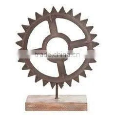 Round Wood Antique Designer Sculpture thumbnail-1