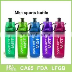 Dual Functional Water Drink and Spray Mist Squeeze Bottle Sport Water Bottle With Mist Sprayer thumbnail-2