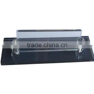 Crystal Desktop Simple Card Holder With White or Black Base thumbnail-1