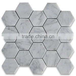 MM-CV251 Factory Price House Design Natural Stone White Hexagon Marble Tile thumbnail-1
