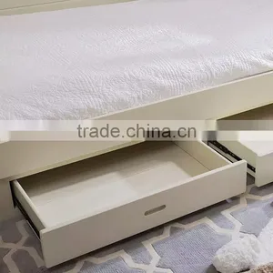 Antique French Style Princess Snow White Pure White Solid Carving Daybed With Two Big Drawers BF11-02274b thumbnail-4