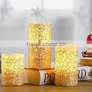 S/3 Glittering Star Decorative LED Christmas Candles thumbnail-1