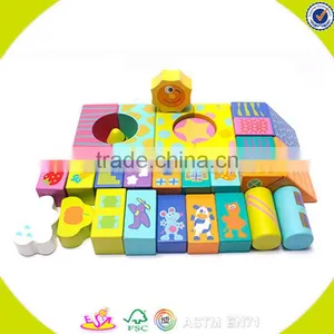 Wholesale Hottest Wooden Baby Building Blocks Toy Colorful Wooden Building Blocks Toy for Practical Ability W13A055 thumbnail-2
