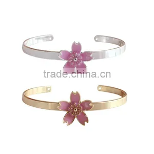 Cherry Blossom Cuff Bangle Gold Bangle Flower Cuff Bangle thumbnail-1