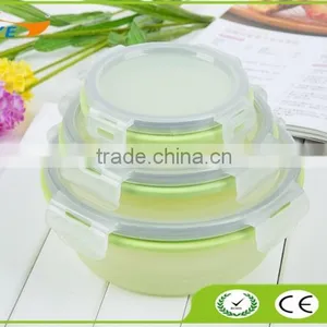 Food Grade Collapsible Silicone Storage Container 3 Sizes/ Air-tight Silicone Folding Lunch Box Microwave Safe thumbnail-1