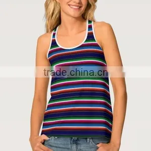 Custom Plus Size Women's All-Over Print Racerback Mexican Serape Tank Top Made In China thumbnail-1