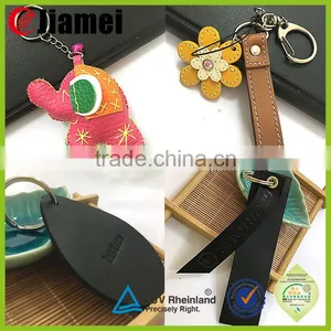 Pu Leather Keyring Debossed Logo Keychain thumbnail-1