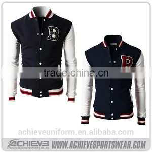 Wholesale Plain Varsity Jackets, Cheap Blank Baseball Jersey for Sale thumbnail-1