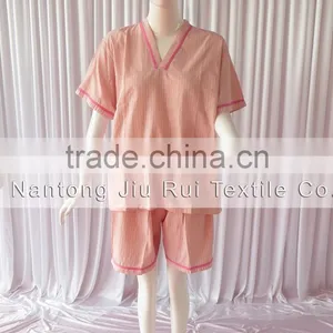 Pink/Blue Korean Style Sweat Steaming Clothes Striped Pajamas Unisex Tracksuit Plus Size Pajamas For Spa thumbnail-4