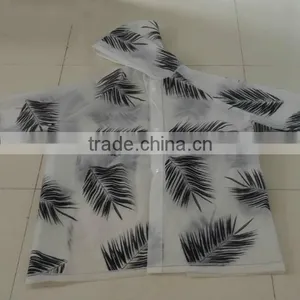 High Quality Adult White100% EVA Raincoat Printing Logo thumbnail-1