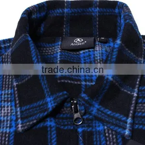 2016 Hot Sale Oem Service Menprinting Plaids Long Style Polar Fleece Jacket thumbnail-4