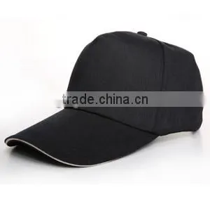 Black Cotton Cap With White Sandwich ,wholesale Blank Cheap Hats thumbnail-1