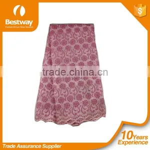 Bestway Textile Industry Cotton Cloth African Voile Lace Fabrics 5 Yards Cotton Voile Lace Fabric For Party SL0312 thumbnail-3