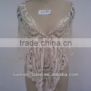 Wholesale Ladies Cotton Crochet Knitted Mantle Scarf thumbnail-1