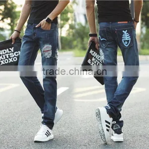 New Design Hole Jeans Men Distressed Ripped Pants thumbnail-2