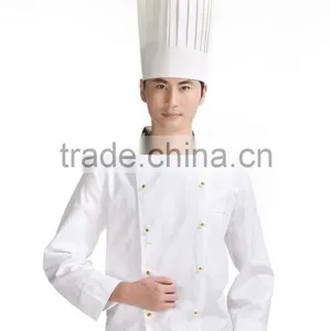 Juqian Cheap Long Sleeve White Chef Coat Chef Uniform Sets With High Hat thumbnail-6