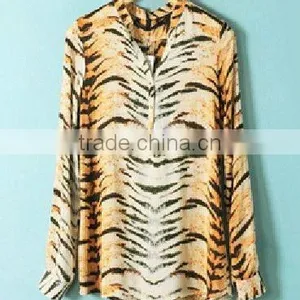 Trendy Ladies Long Sleeve Chiffon Blouse Designs 2013 thumbnail-1