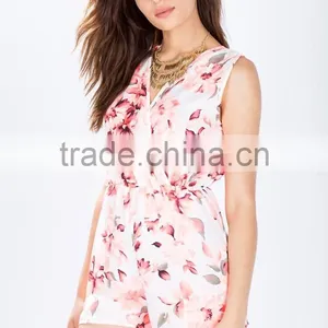 Surplice Top High-waist Shorts Beautiful Printing Baby Romper thumbnail-3