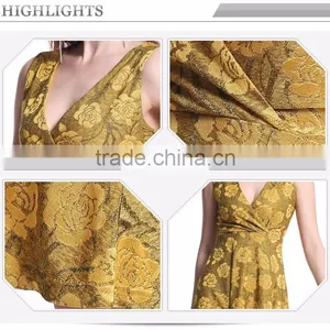 Odm Services Pleated V Neck Sleeveless Dress Flower Slim Waist thumbnail-6