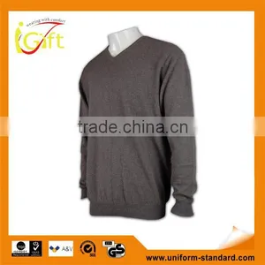 ISO9001/BSCI Manufature Loose V-neck Mens Grey Cardigan Sweater thumbnail-1