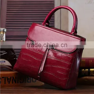 Wholesale Red Bag Genuine Leather Lady Handbag Bags Women thumbnail-2