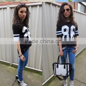 2017 Summer Fashion Lady's Shirts Top Shirt For Fat Women Boat Neck Women T Shirt thumbnail-3